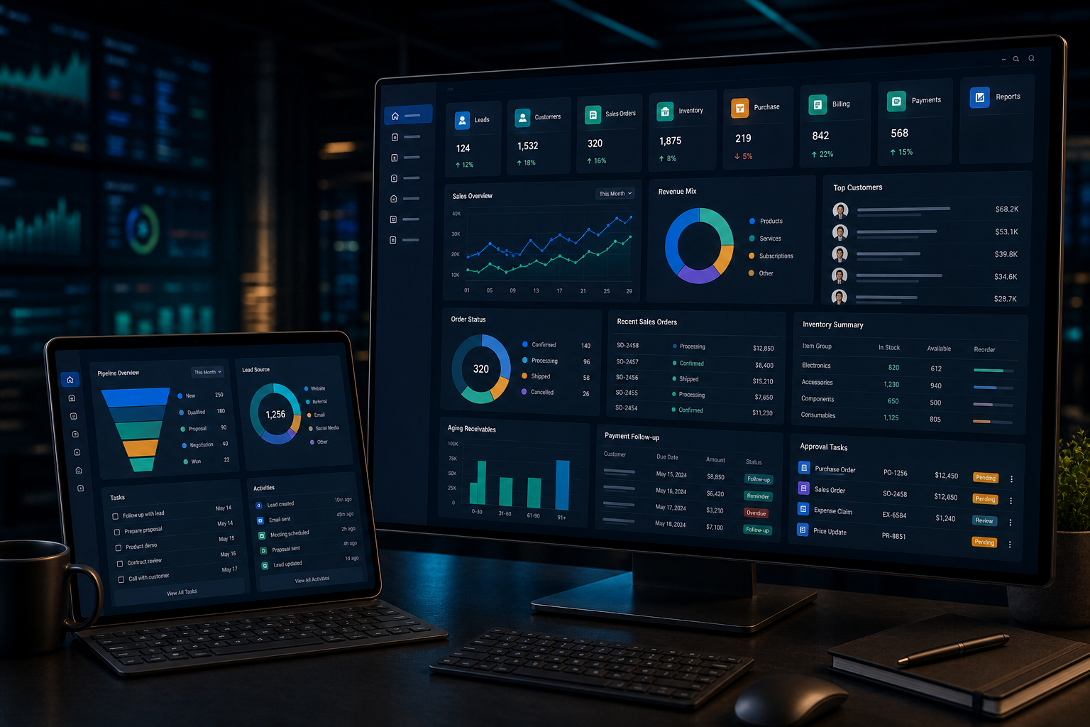 Billing, ERP and CRM operations