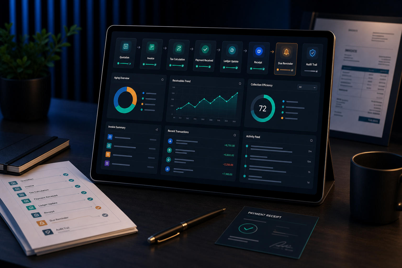 Software dashboard for Indian business operations