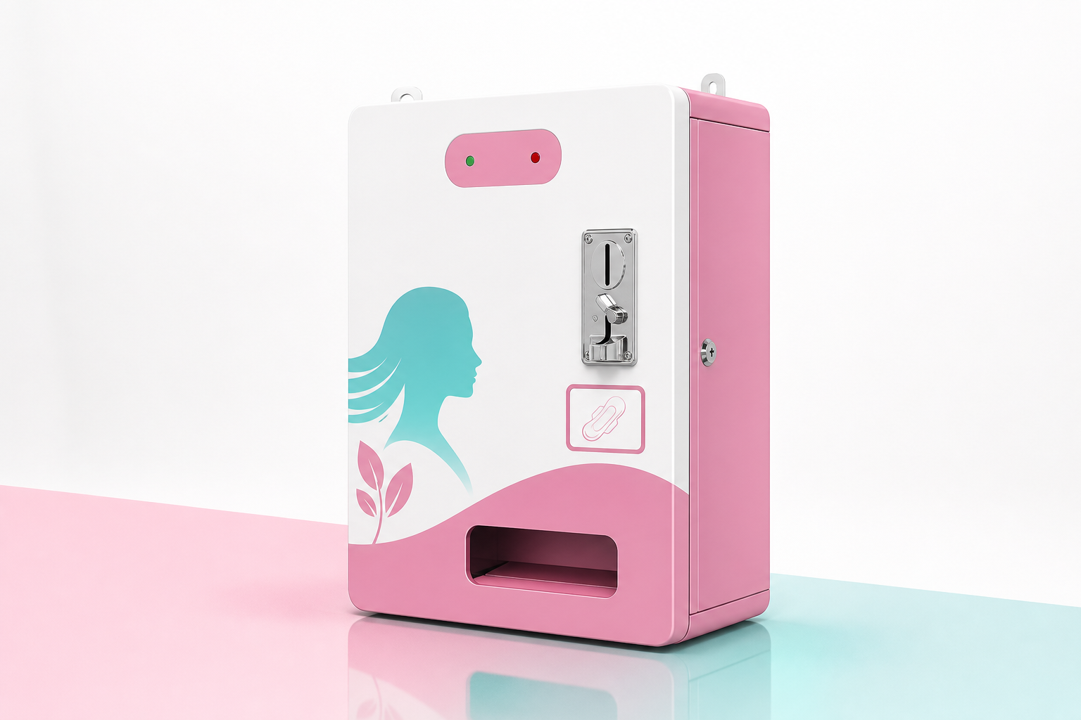 SakhiCare manual coin based sanitary napkin vending machine product mockup