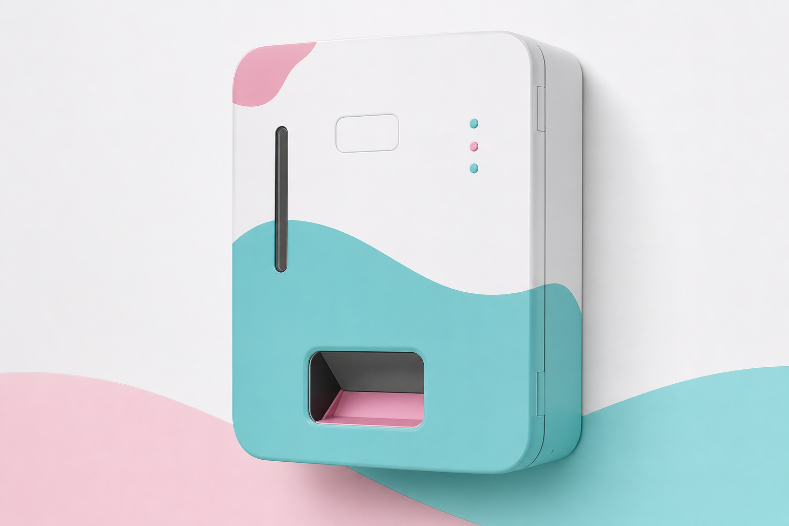 SakhiCare manual free pad distribution sanitary napkin vending machine product mockup
