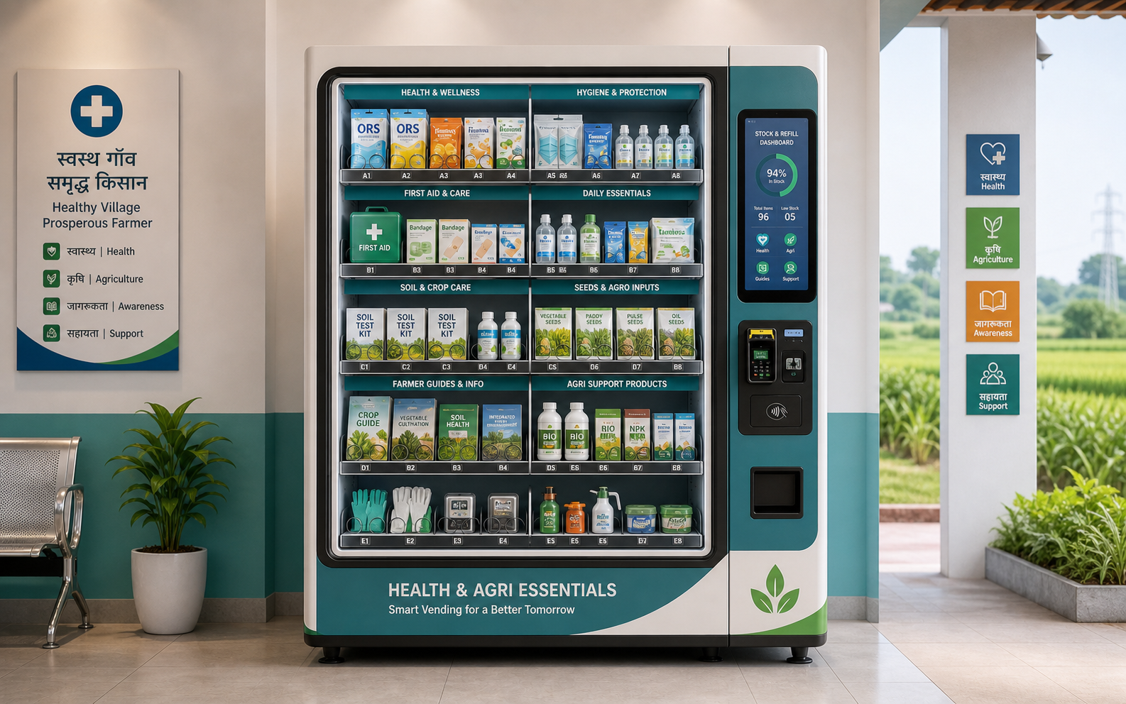 Smart Health & Agri Vending Machine representation