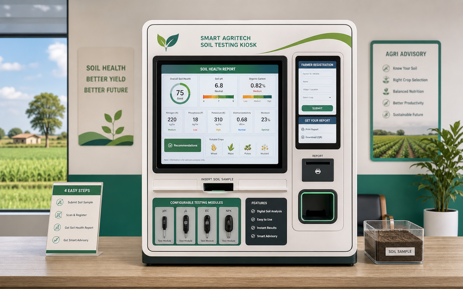 Smart Agritech Soil Testing Kiosk representation
